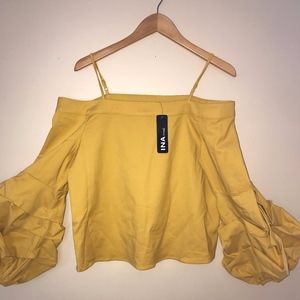 NWT INA Off Shoulder Mustard Blouse